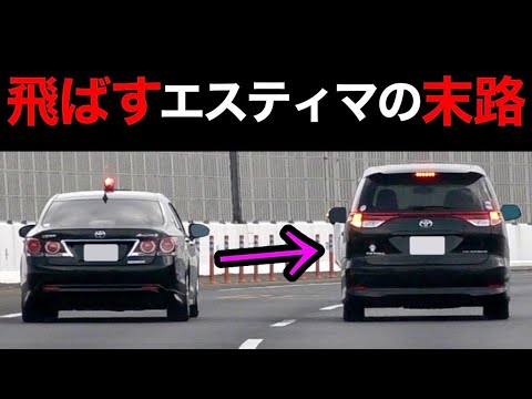 飛ばすエスティマが覆面パトカーに捕まる瞬間‼️ プリウスも捕まる‼️　[取り締まり 高速道路]