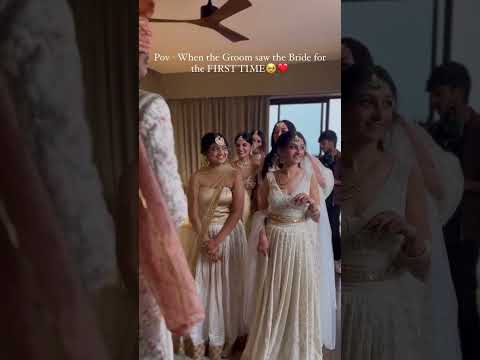 Groom reaction | Bride style | Bride squad | Bride choli #bride #groom #weddingreels #couplereels