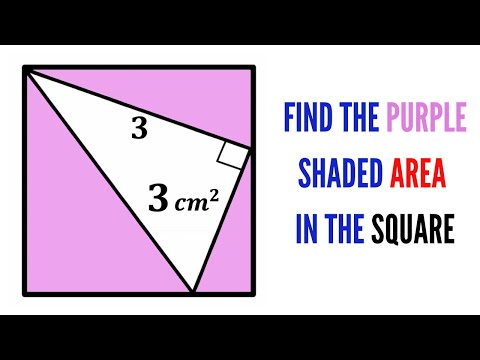 Can you find area of the total Purple shaded region? | (Square) | #math #maths | #geometry