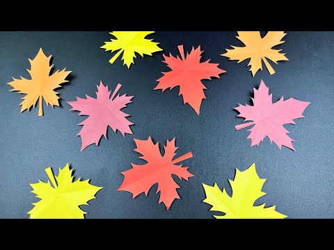 How To Make Maple Leaves With Paper🍁 | DIY Autumn Leaves🍁 |  Maple Leaf Cutting | Thanksgiving Day