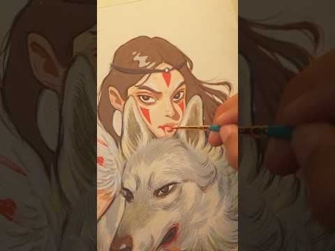 I drew princess Mononoke in my style #shorts #studioghibli #art