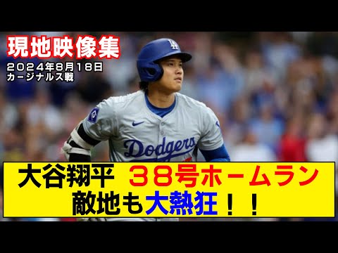 【現地映像まとめ】大谷翔平の38号ホームラン！満員の敵地に見せつける！！【ドジャースvsカージナルス】