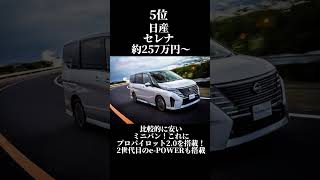 1位は使いやすさ抜群！ミニバンおすすめ人気ランキング TOP 5 #車 #車好きと繋がりたい #カッコイイ #ランキング #ミニバン #2023