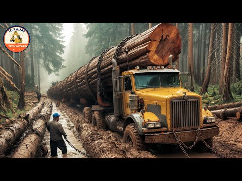 High-Risk Logging Truck Operations, Dramatic Rescues of Trapped Agricultural Equipment #47