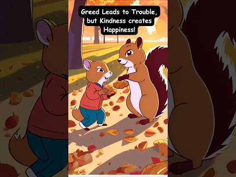 The Greedy Squirrel! #shorts #moralstory #anime #kids #cartoon #subscribe