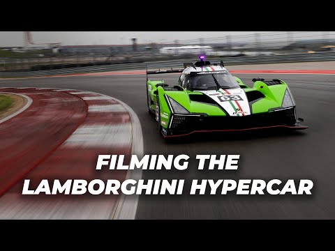 Filming Lamborghini Hypercar testing at COTA