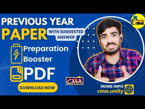 CMA Exam Previous Year Paper with Suggested Answer ||Professional Ankit|| #cmaindia #cmaunity #cma