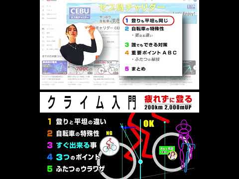 [脱初心者] クライム入門、疲れずに登る、2000メートルも #脱初心者 #自転車のペダリング #長距離サイクリング #ロードバイク #クロスバイク #ブルベ #セブ島チャリダー #サイクリスト