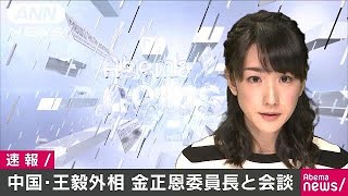 訪朝中の中国・王毅外相が金正恩委員長と会談(18/05/03)