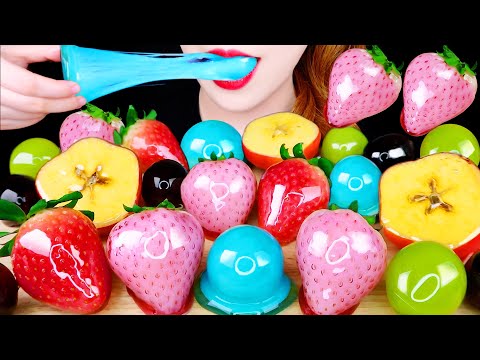 ASMR *RAINBOW TANGHULU* CANDIED FRUIT, SATR APPLE, PLANET GUMMY TAGNHULU EATING SOUNDS MUKBANG 탕후루먹방