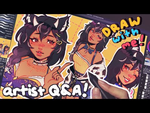 draw with me! ♡ 18k!! artist Q&A, CLIP STUDIO PAINT