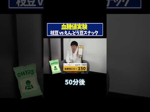 【血糖値実験】枝豆vsえんどう豆スナック #血糖値 #糖尿病 #リブレ #shorts