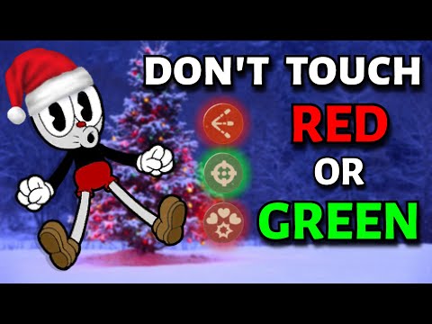 The ULTIMATE Cuphead Christmas CHALLENGE (No Touching RED or GREEN, Chaser and Spread ONLY)