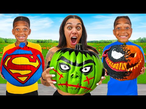 3 MARKER HALLOWEEN PAINTING PUMPKINS CHALLENGE | The Prince Family Clubhouse