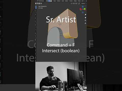 Jr vs Sr Artist:  Making Booleans Fast #blendertutorial #blender #blendercommunity #blender3d #b3d