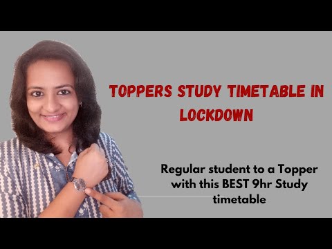 TOPPERS STUDY TIMETABLE IN LOCKDOWN!(IN HINDI). Best 9hr study plan to become a Topper!