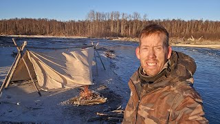 Solo Winter Bushcraft Camping in Alaska