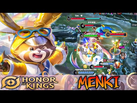 Honor of Kings ( MENKI ) Jungle Gameplay - BUFFED MENKI - Rain Play Menki Skin - hOk