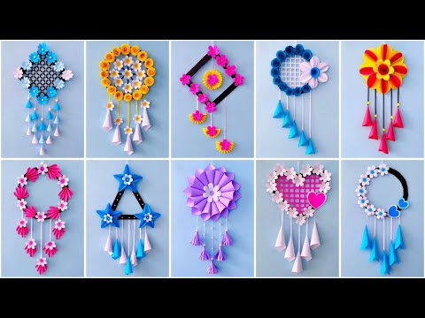 10 Quick Easy Paper Wall Hanging Ideas / Heart flower Wall decor / Christmas  Decor DIY/