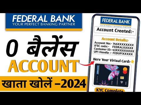 Federal Bank Zero Balance Account Opening Online -2024 | Federal bank me account kaise kholen