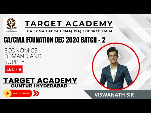 9.CA_CMA_FOUNDATION_ECONOMICS_DEMAND_AND_SUPPLY_LEC-9_BY_VISWANATH_SIR #ca  #cma #acca #cmausa