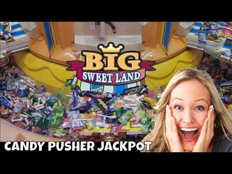 CANDY PUSHER JACKPOT WIN (MOBILE) CLAW MACHINE WINS AT THE ARCADE