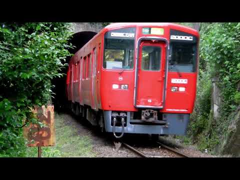 久大本線湯平駅　天神山駅　付近トンネル　普通電車