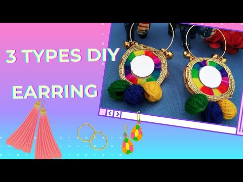 easy earring,handmade jewellery,DIY earring video,lase se earrings banaye,creative jewellery