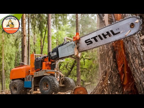 World's Most Powerful Chainsaws Cutting Trees | Biggest Heavy Equipment Machines in Action