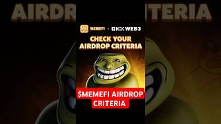 Memefi Airdrop Criteria 🎃| Memefi Airdrop Update| Memefi Airdrop Claim #trending #memefi #crypto