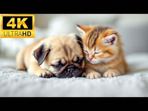 Sweet Baby Animals in 4K | Soft Music for a Serene Mood 🐶 4K Animals Relaxation Official Video