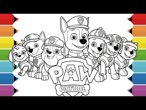 PAW Patrol Coloring Pages | How to Draw Paw Pups for Kids | Chase Marshall Rocky Skye Rubble Zuma