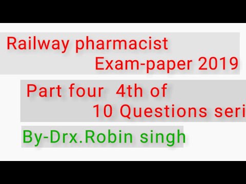 #Railway_pharmacist_paper_part 4_july_2019 By Drx #Robin_singh