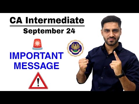 ICAI IMPORTANT NOTIFICATION 🚨 URGENT LATEST UPDATE NEWS CA INTER SEP 24 EXAM