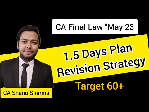 CA Final Law 1.5 days Exemption Strategy || Score Exemption in law ||CA Final Exams May'2023