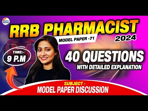 RRB Pharmacist | Model Paper - 71 | MODEL PAPER | 40 Question With Detailed Explanation #pharmacist