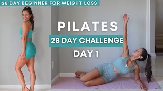 Beginner Pilates for Weight Loss & Strength 28 Day Challenge Day 1