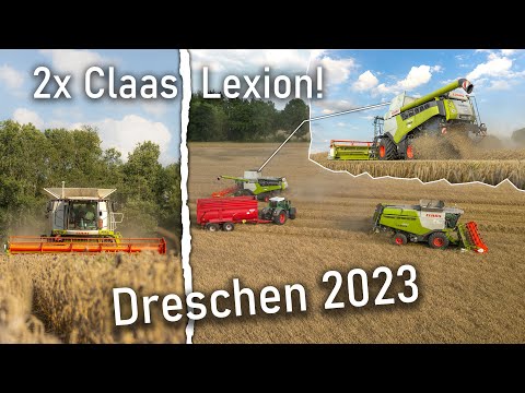 Dreschen mit 2x Claas Lexion! | Die letzten Hektar im Roggen | Fendt 800 Vario,Claas Lexion 660/7600