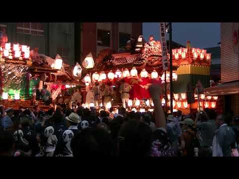 熊谷うちわ祭　２０１９年　鎌倉町広場の叩き合い（２２日夜）