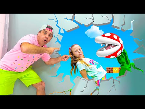 Nastya and Papa found a secret room in their house - Secret Room Challenge for Kids