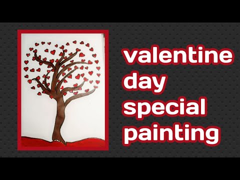 #Valentine Special/#Easy Valentine's Special Tree/#Painting for Beginners/#painting ideas/#hearttree