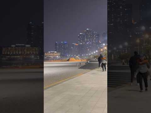 The vibrant walkway along Haeundae Beach in Busan, South Korea, offers a delightful experience!