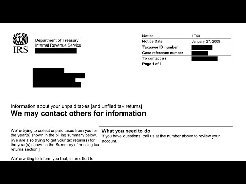 How to understand your LT40 Notice (IRS may contact third parties for information about your taxes)