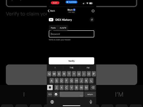 Dex History Blum Code Verification | Blum Verification Code 25 November #blum #blumairdrop