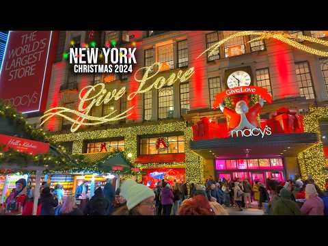 NYC Christmas Walk 2024 4K Christmas markets in NYC ✨ NYC's NEWEST Herald Square Holiday Market