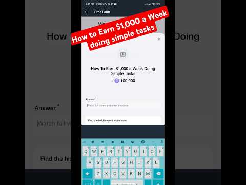 How to Earn $1,000 a Week doing simple tasks | Time Farm code