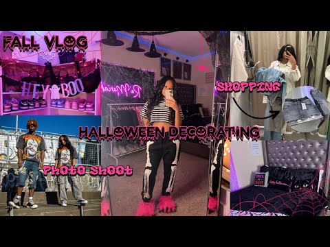 SPOOKY FALL VLOG🕸️ Halloween Decorating | shopping, photo shoot “ULA HAIR” || Ra’Mariah Alexia