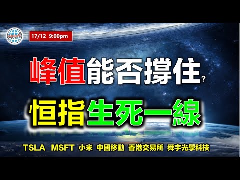 AI投資有道-港股美股研究 I 峰值能否撐住，恆指生死一線？I TSLA | MSFT | 小米 | 中國移動 | 港交所 | 舜宇光學科技