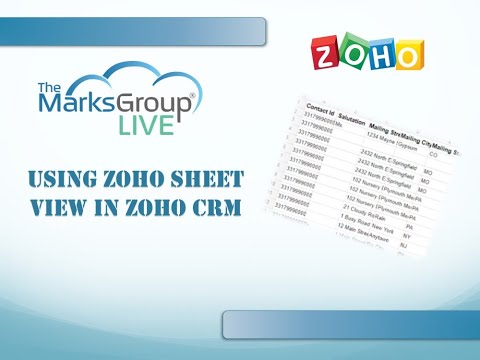 Using Zoho Sheet View In Zoho CRM