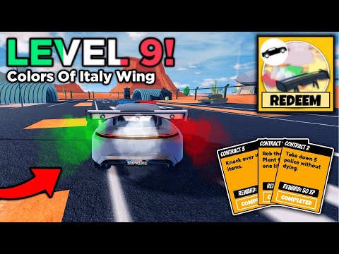 Gettings Level 9 and Unlocking Colors Of Italy Wing in Roblox Jailbreak Season 17!